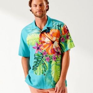 NEW Tommy Bahama Men's Kayo Island Classic-Fit Tropical Print Silk Camp Shirt